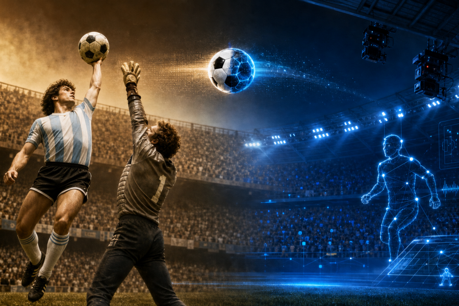 Mano de Dios del 1986 e tecnologie dei Mondiali 2026 a confronto